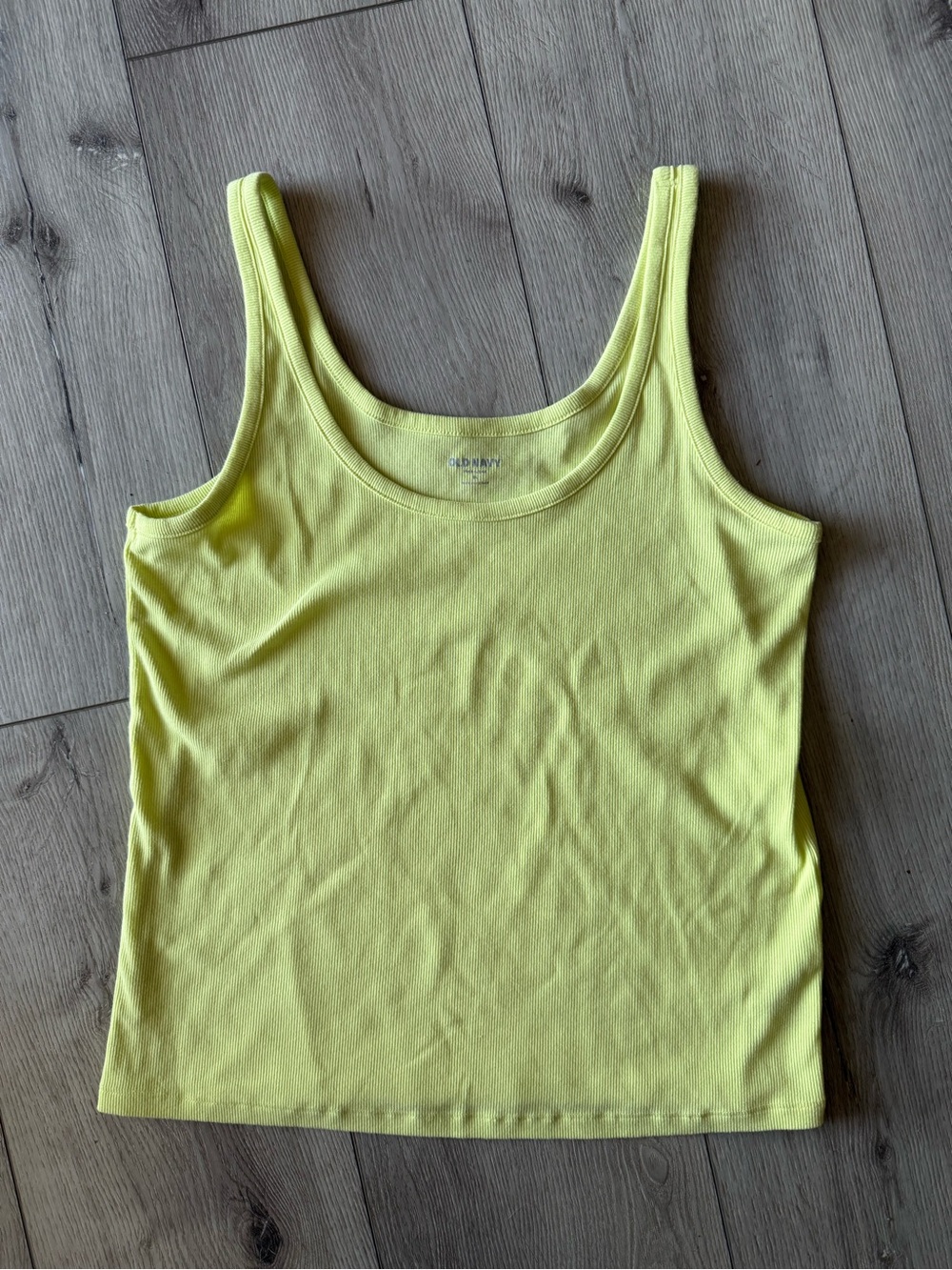 Old Navy Neon Yellow Tank Top - Women's Scoop Neck Sleeveless Tee